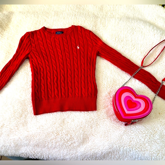 Ralph Lauren Polo Cable-Knit Cotton Sweater Girls - Picture 1 of 3